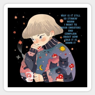 Cozy sweater & tea time Sticker